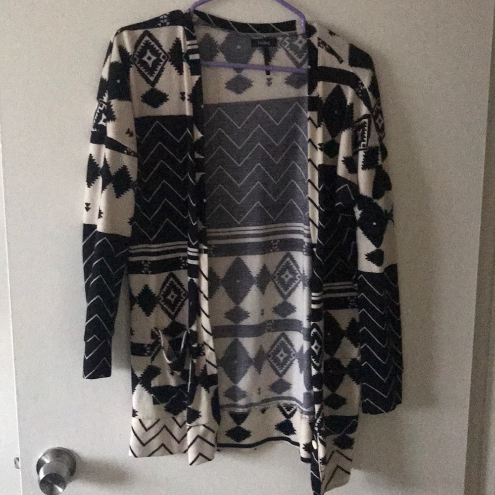 Black and White Tribal Sweater/Cardigan